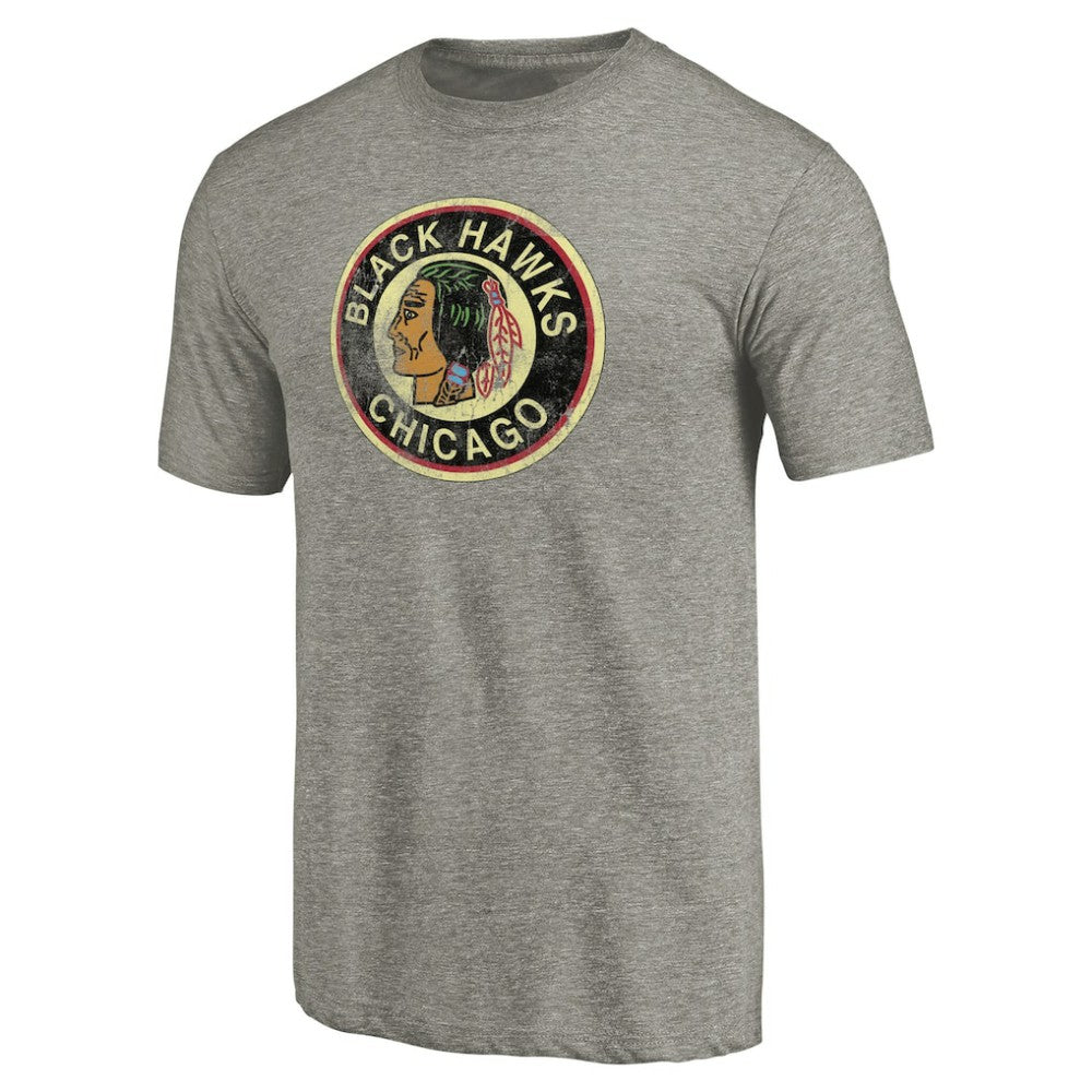 NHL Chicago Blackhawks Throwback Logo 1937-1938 Tri-Blend T-Shirt