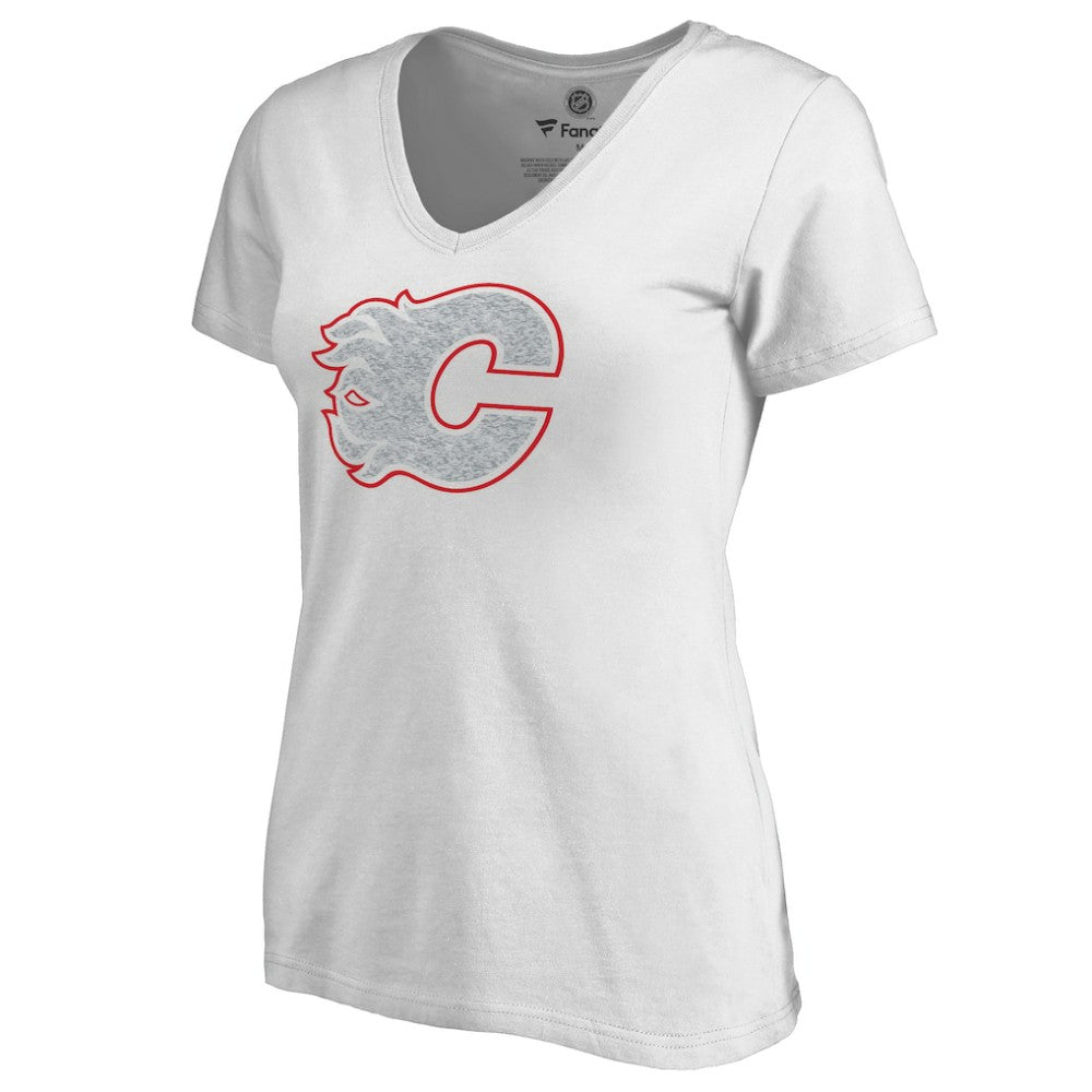 NHL Calgary Flames Women's Whiteout V-Neck T-Shirt