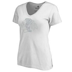 NHL Chicago Blackhawks Women's Whiteout V-Neck T-Shirt