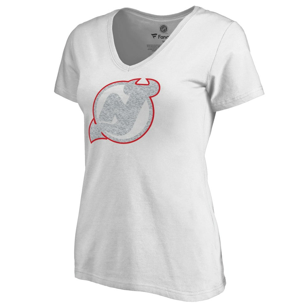 NHL New Jersey Devils Women's Whiteout V-Neck T-Shirt