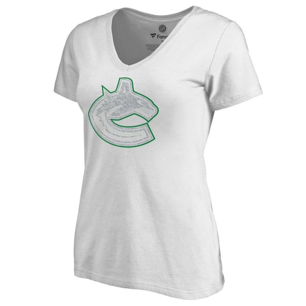 NHL Vancouver Canucks Women's Whiteout V-Neck T-Shirt