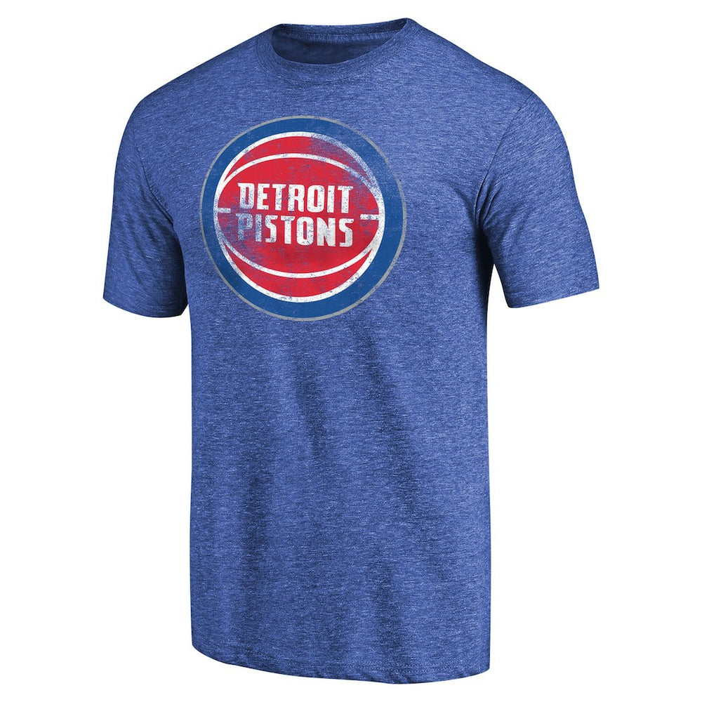 Detroit Pistons Distressed Team Logo II Tri-Blend V-Neck T-Shirt sale