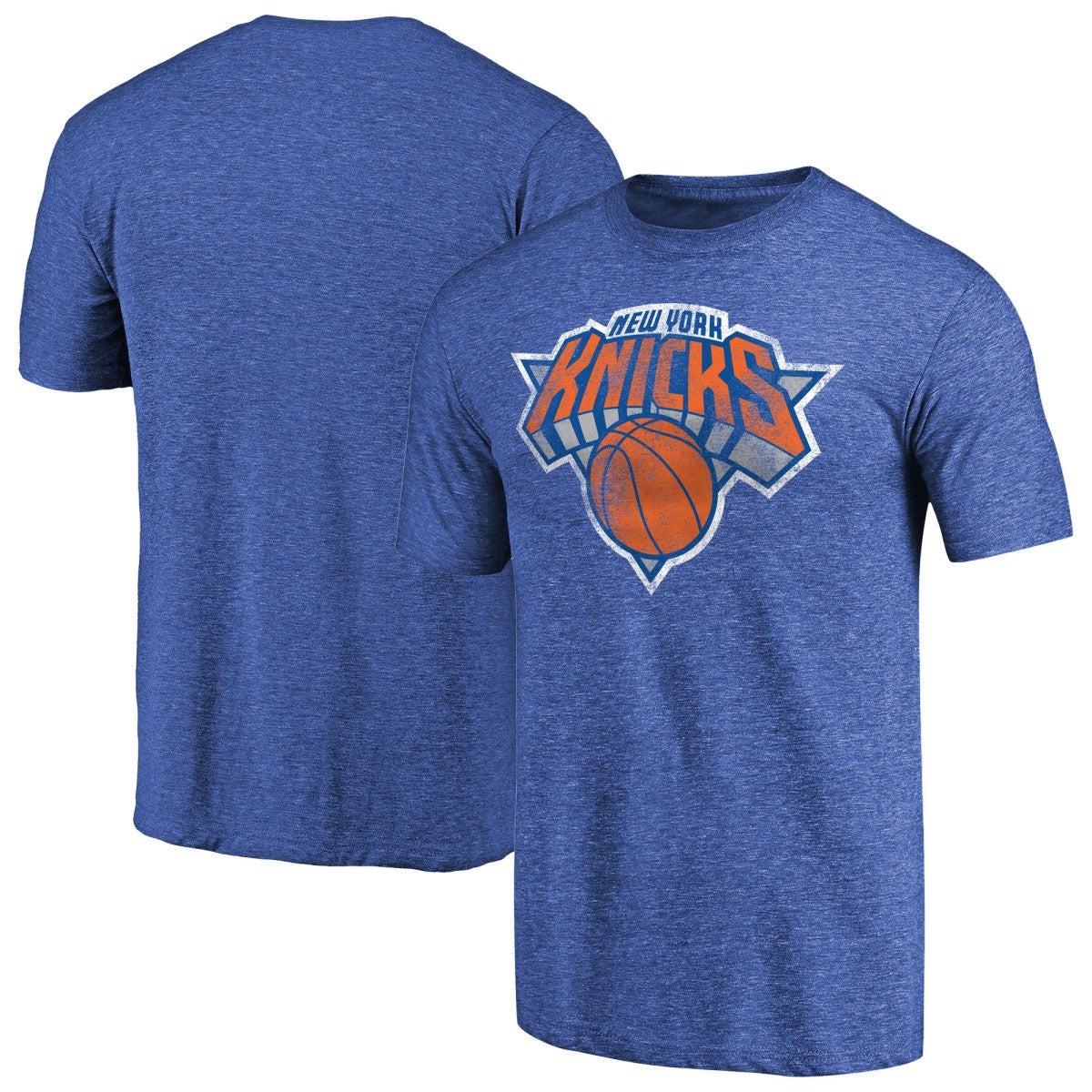 New York Knicks Distressed Team Logo Tri-Blend T-Shirt