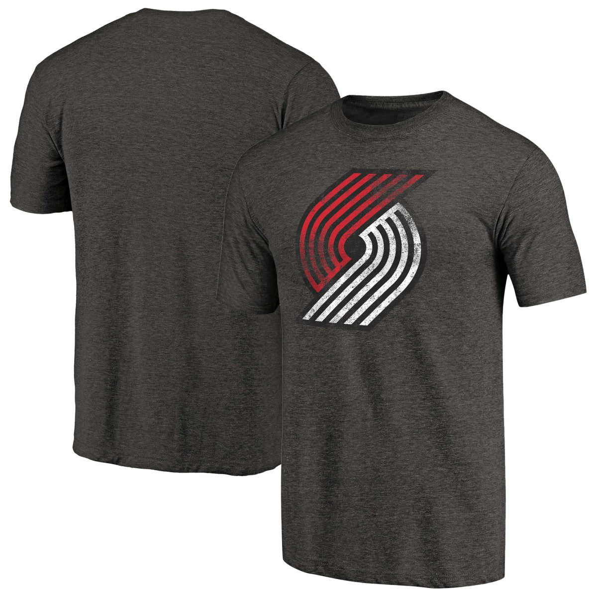 Portland Trail Blazers Distressed Team Logo Tri-Blend T-Shirt