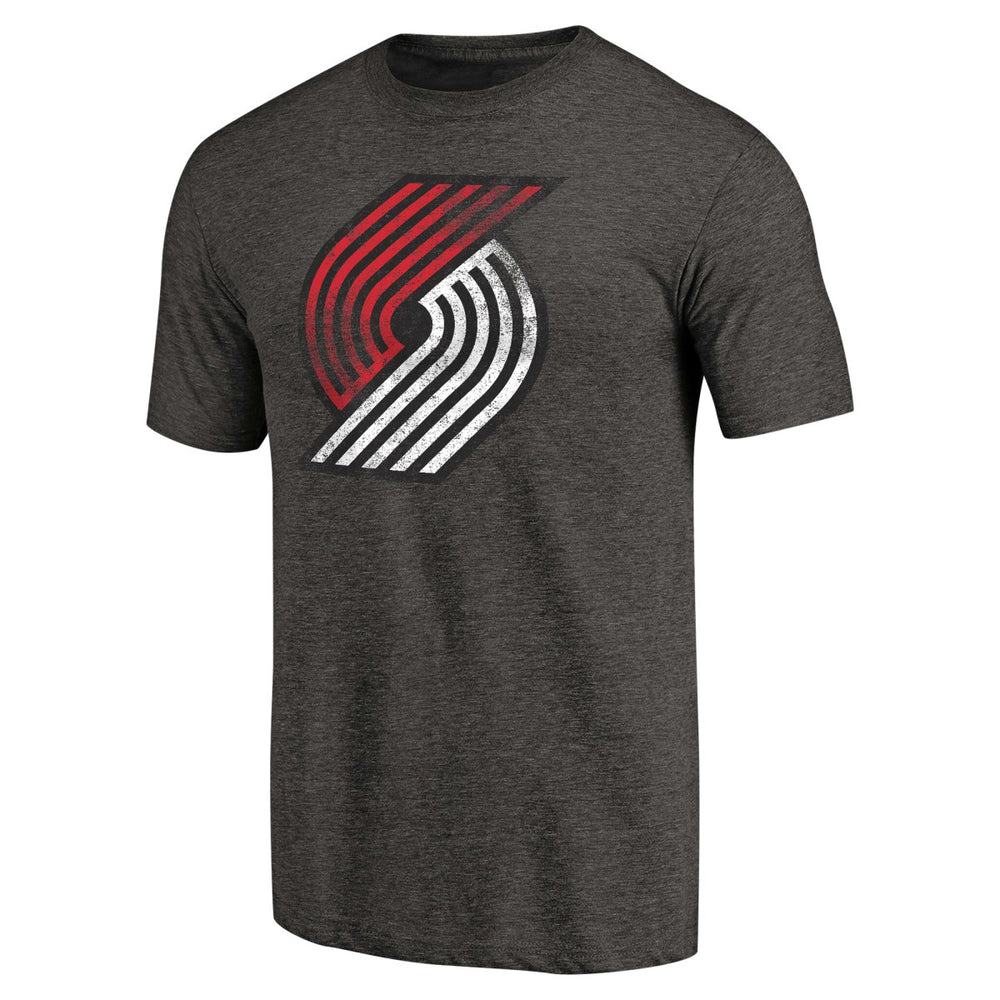 Portland Trail Blazers Distressed Team Logo Tri-Blend T-Shirt