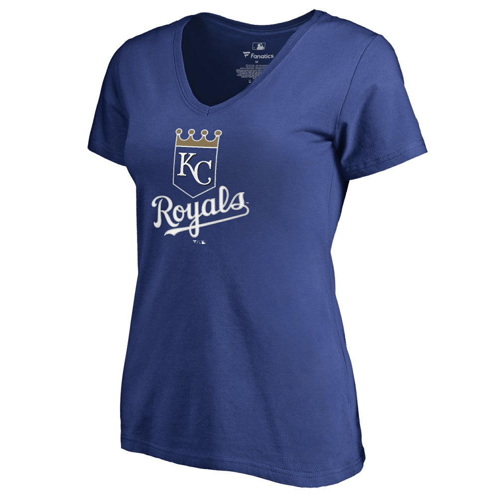 Royal Salvador Perez Kansas City Royals Women's Backer V-Neck T-Shirt