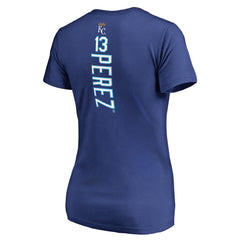 Royal Salvador Perez Kansas City Royals Women's Backer V-Neck T-Shirt