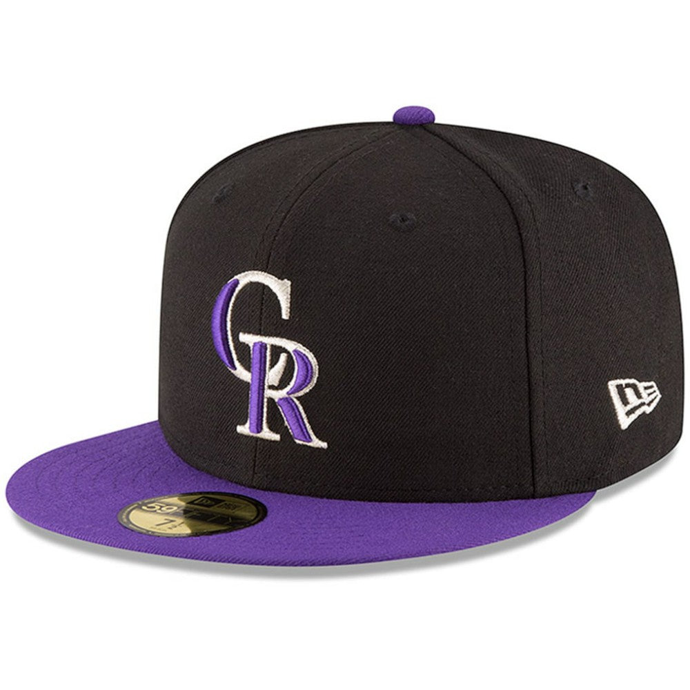 Black/Purple Colorado Rockies New Era Authentic Collection ON Field 59FIFTY Structured Hat