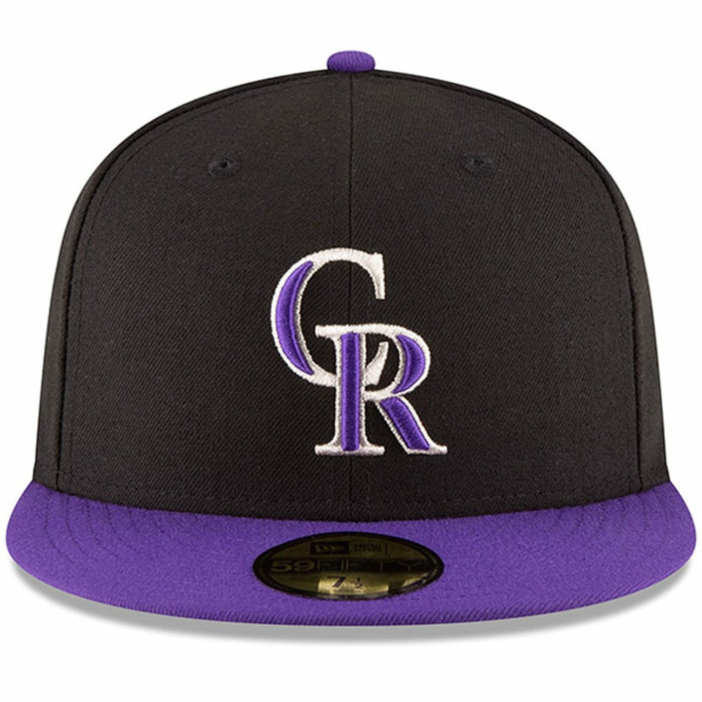 Black/Purple Colorado Rockies New Era Authentic Collection ON Field 59FIFTY Structured Hat