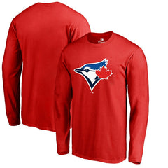 Red Toronto Blue Jays Logo Long Sleeve T-Shirt