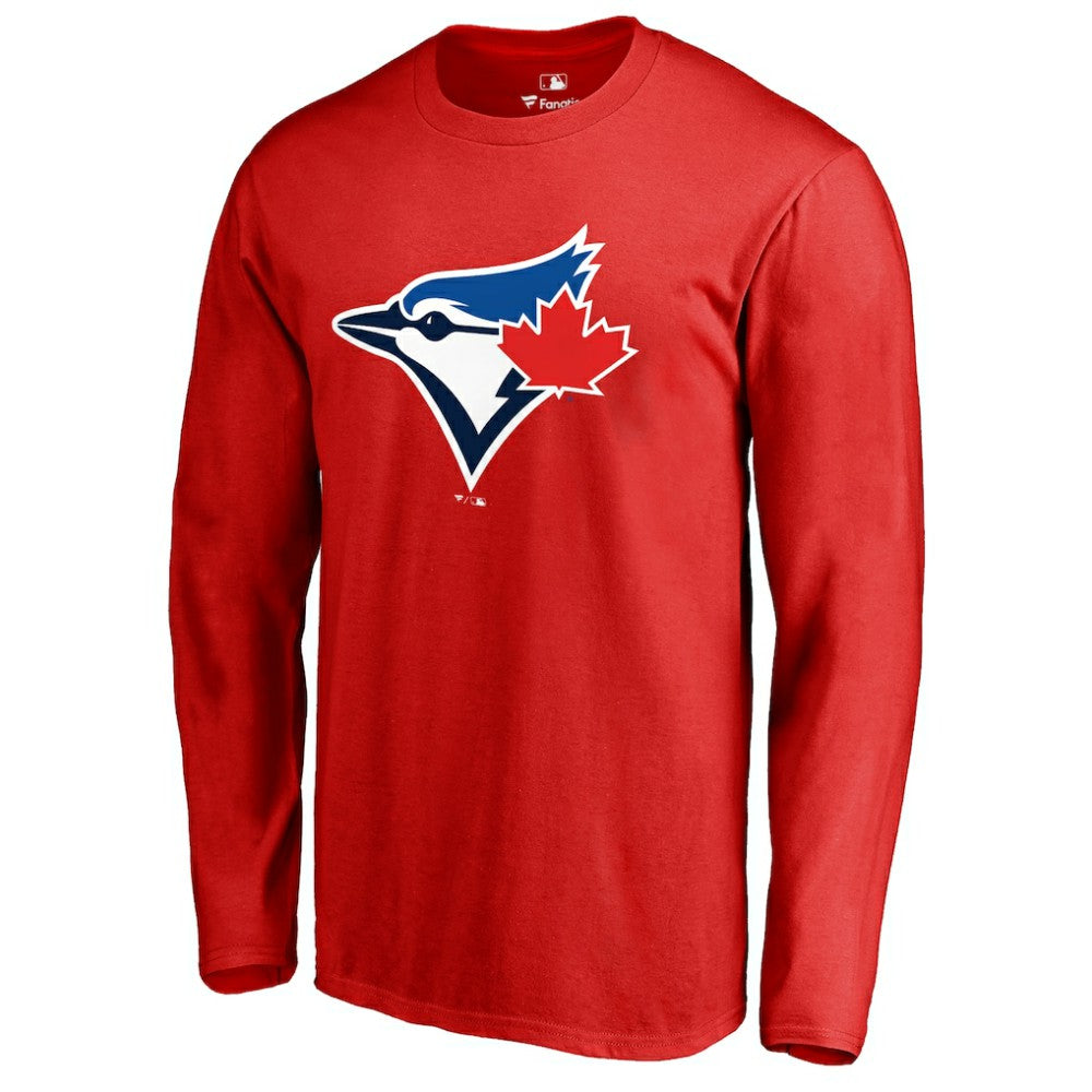 Red Toronto Blue Jays Logo Long Sleeve T-Shirt