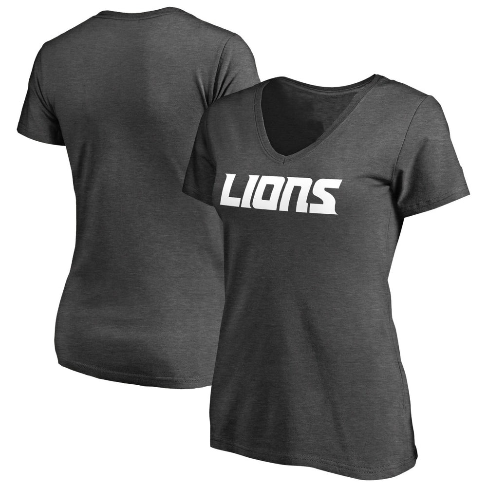 Women's Team Lockup V-Neck T-Shirt - Detroit Lions T-shirts