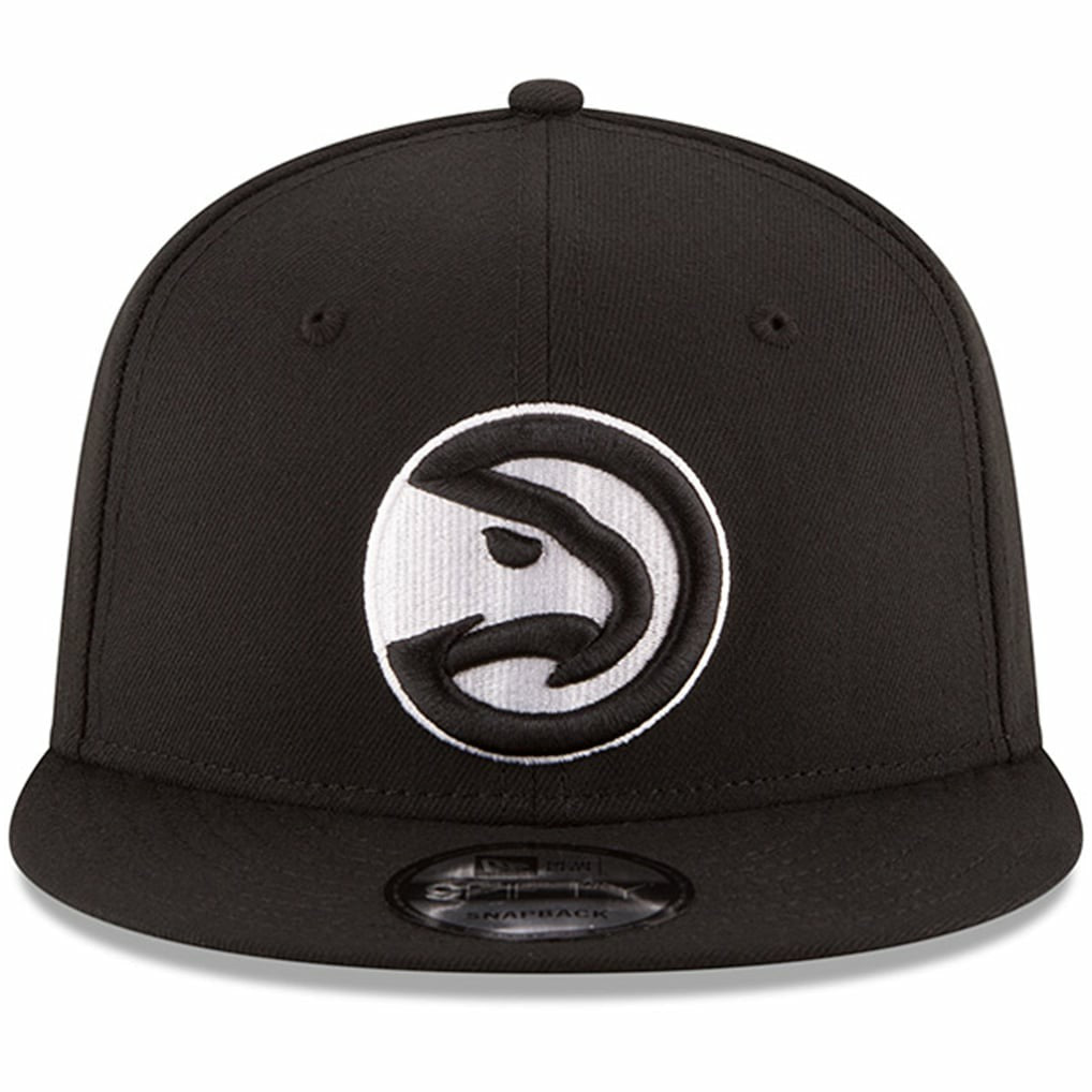 New Era Atlanta Hawks Black & White Logo 9FIFTY Adjustable Snapback Hat