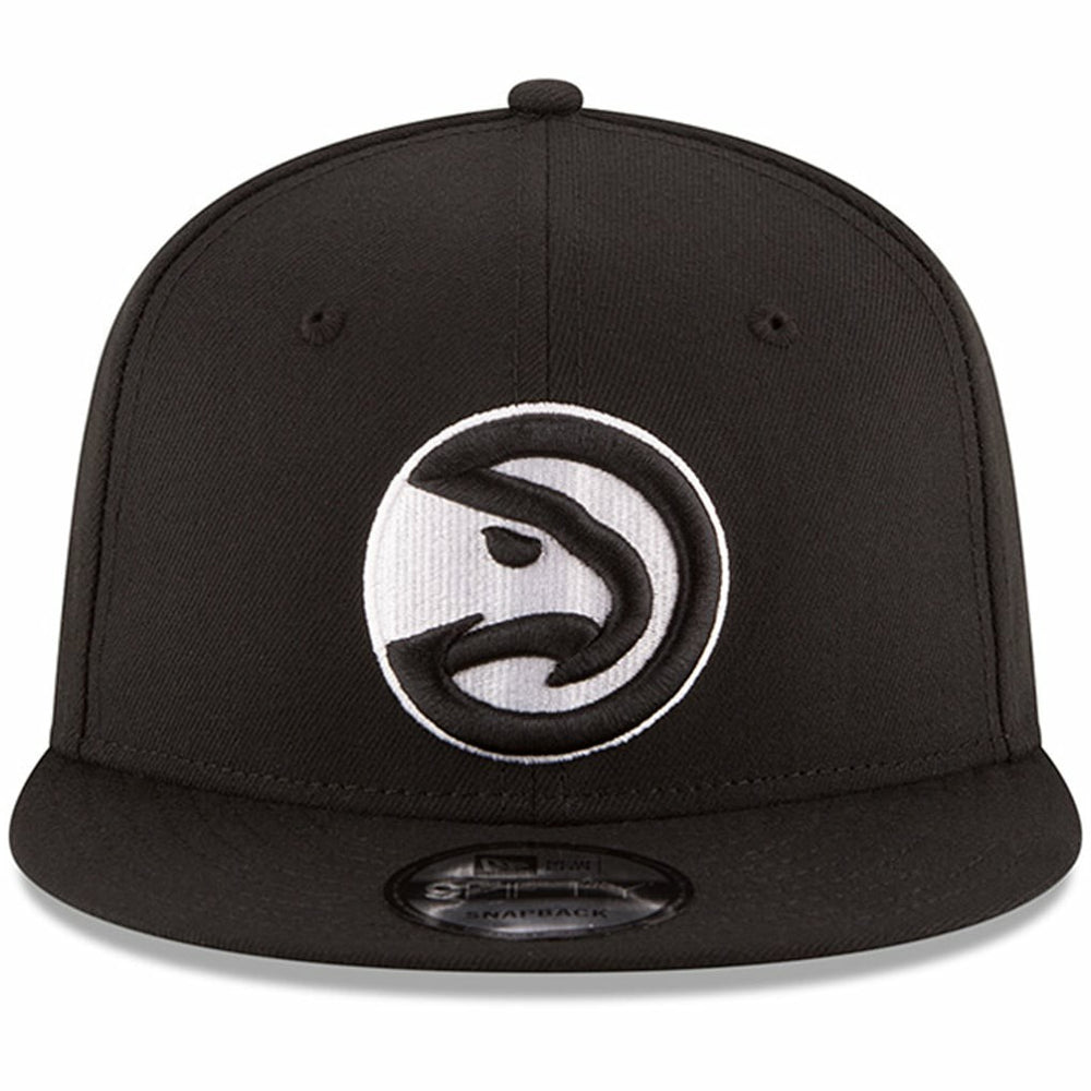 New Era Atlanta Hawks Black & White Logo 9FIFTY Adjustable Snapback Hat