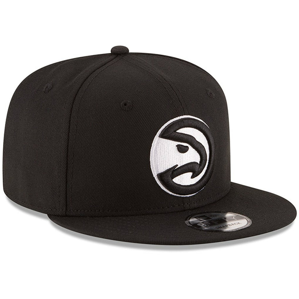 New Era Atlanta Hawks Black & White Logo 9FIFTY Adjustable Snapback Hat