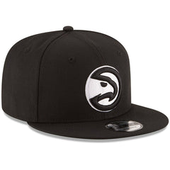 New Era Atlanta Hawks Black & White Logo 9FIFTY Adjustable Snapback Hat