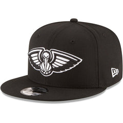 New Era New Orleans Pelicans Black & White Logo 9FIFTY Adjustable Snapback Hat