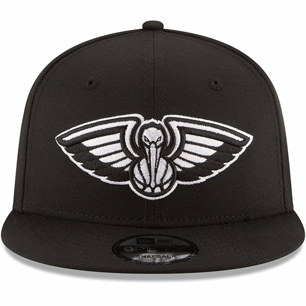 New Era New Orleans Pelicans Black & White Logo 9FIFTY Adjustable Snapback Hat