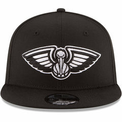 New Era New Orleans Pelicans Black & White Logo 9FIFTY Adjustable Snapback Hat
