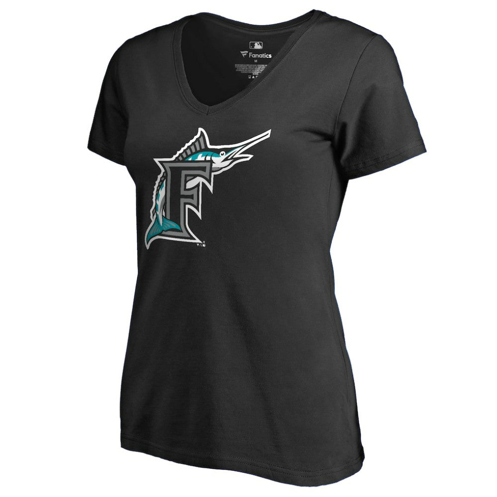 Black Miami Marlins Women's Cooperstown Collection Forbes T-Shirt