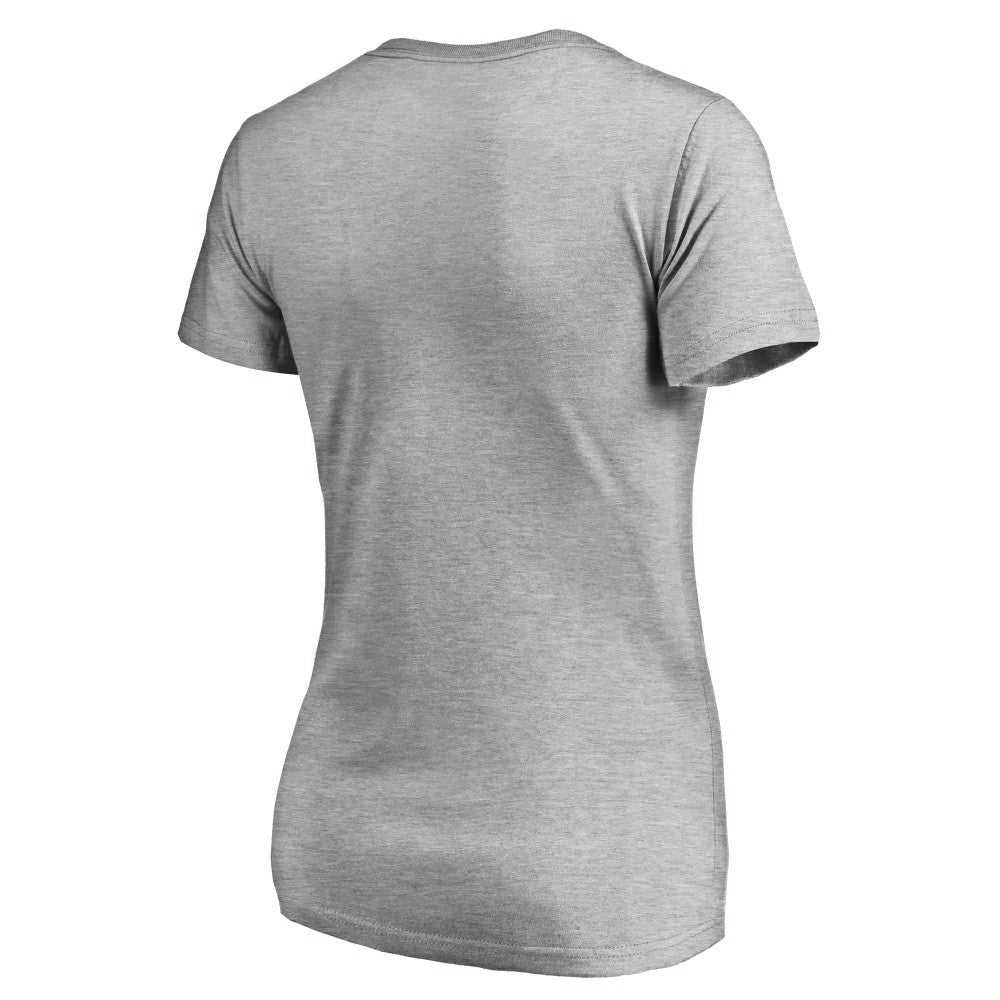 Heather Gray Cincinnati Reds Women's Core Wahconah V-Neck T-Shirt
