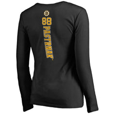 NHL David Pastrnak Boston Bruins Women's Backer V-Neck Long Sleeve T-Shirt