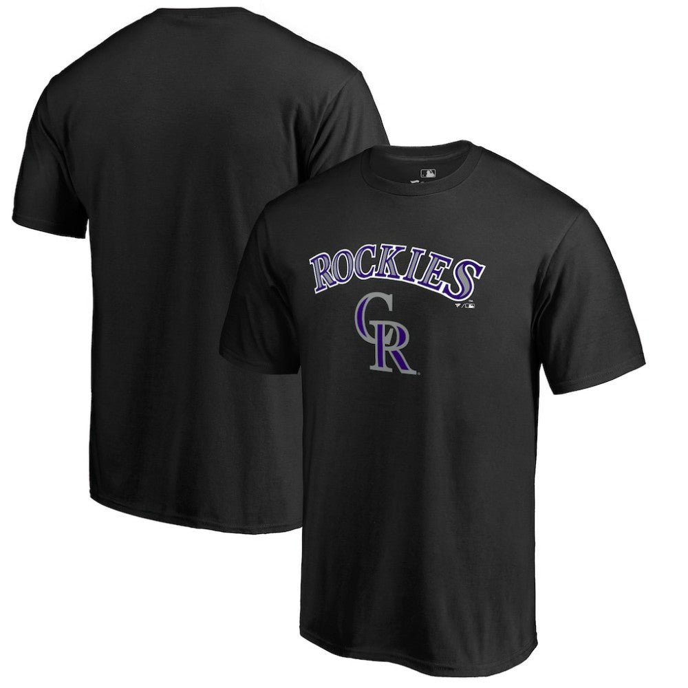Black Colorado Rockies Team Lockup T-Shirt