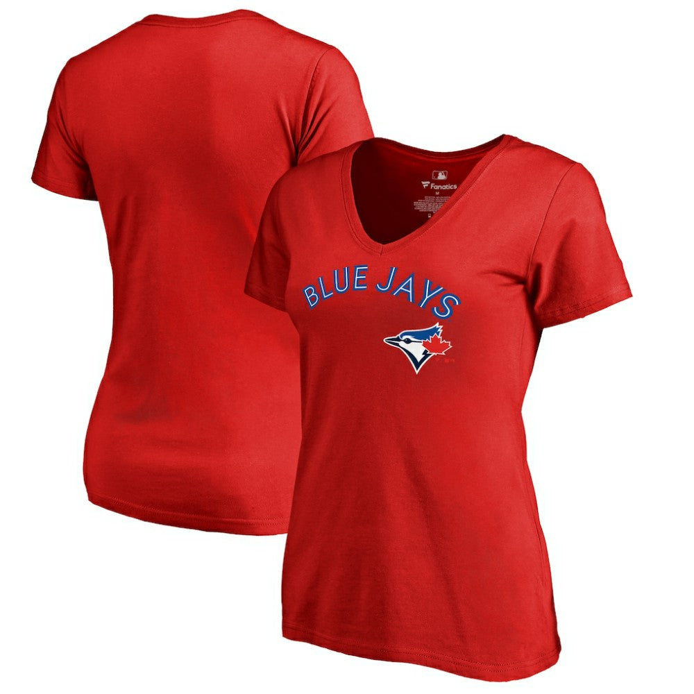 Red Toronto Blue Jays Women's Team Lockup T-Shirt