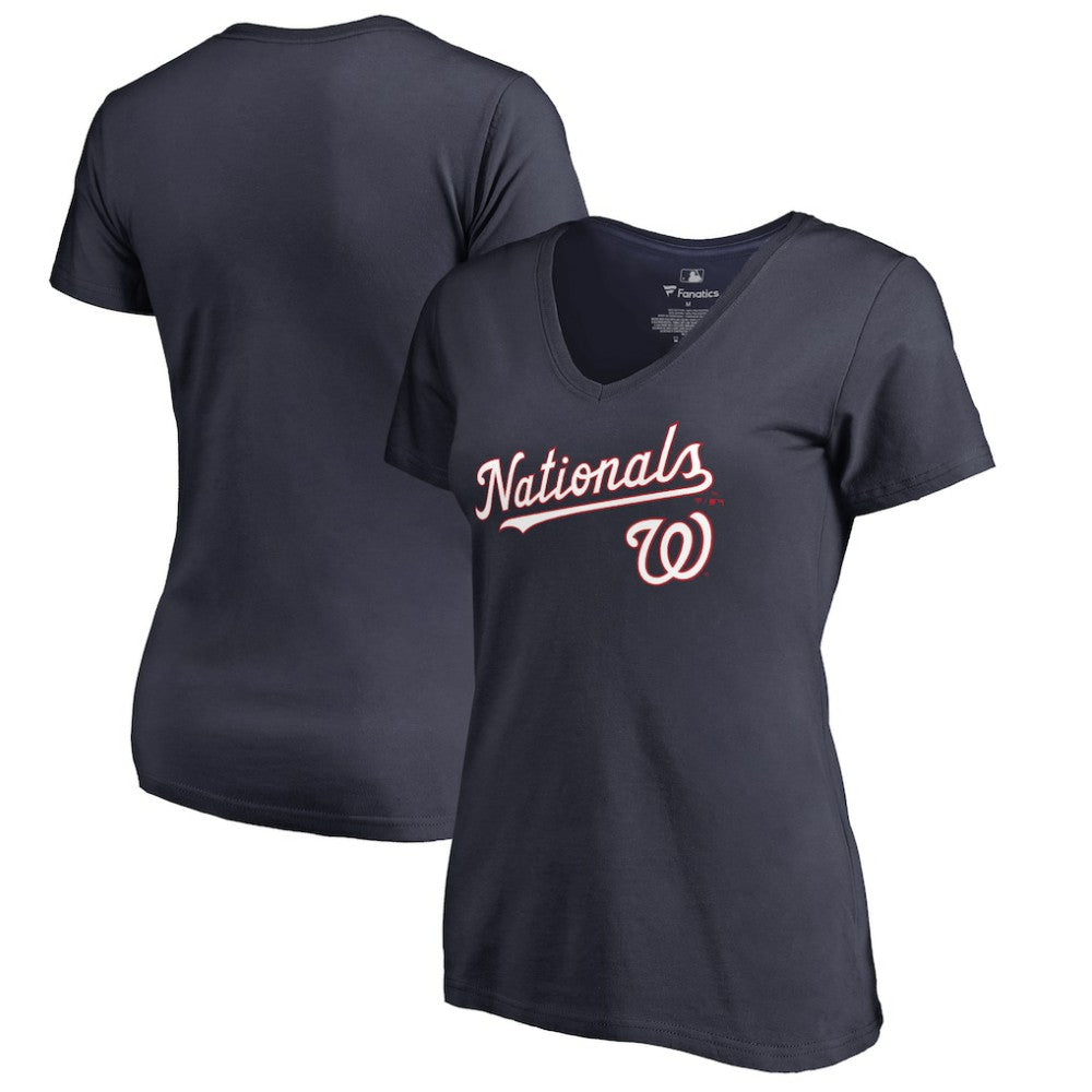 Navy Washington Nationals Women's Team Lockup T-Shirt
