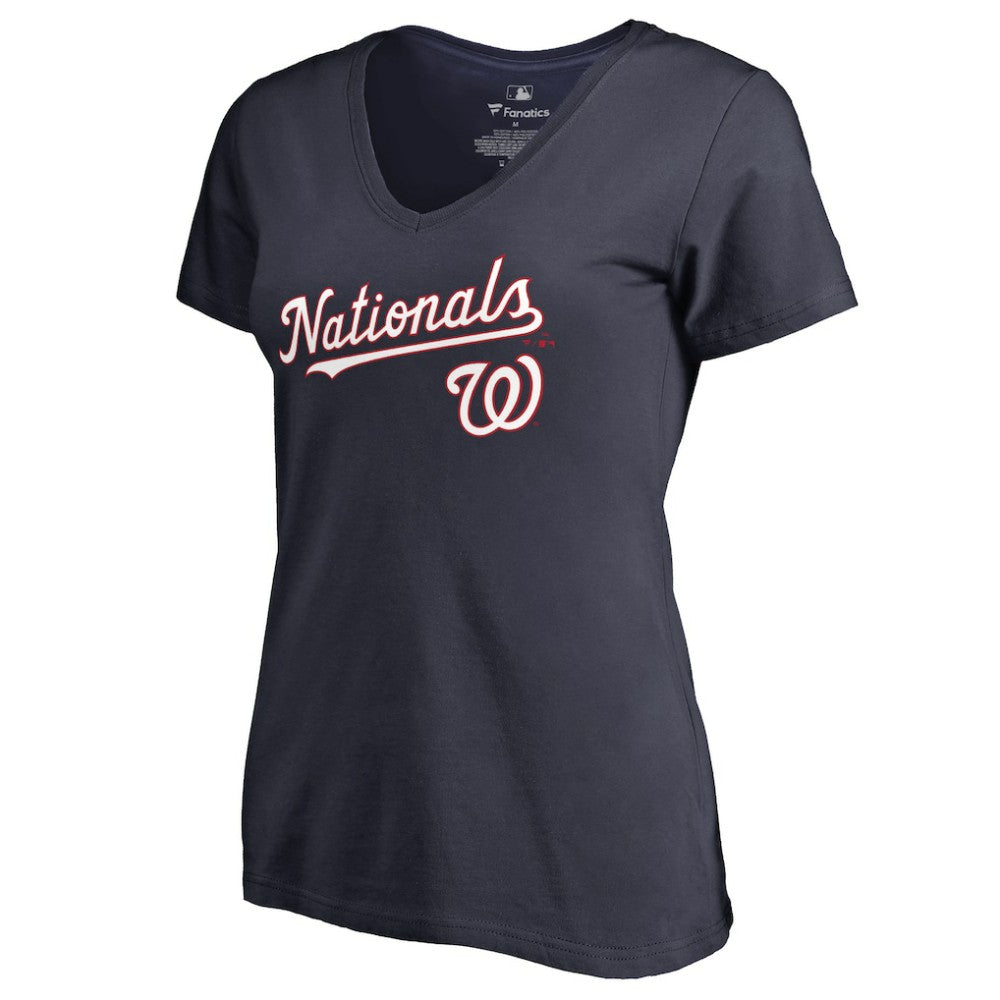 Navy Washington Nationals Women's Team Lockup T-Shirt