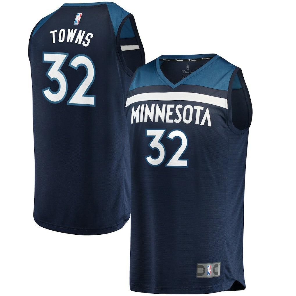 Fanatics Karl-Anthony Towns Minnesota Timberwolves Fast Break Replica Jersey Navy
