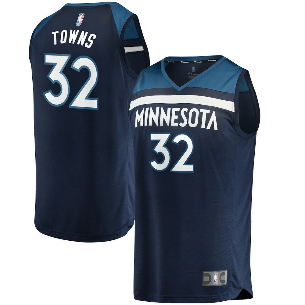 Fanatics Karl-Anthony Towns Minnesota Timberwolves Fast Break Replica Jersey Navy