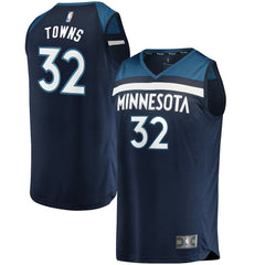 Fanatics Karl-Anthony Towns Minnesota Timberwolves Fast Break Replica Jersey Navy