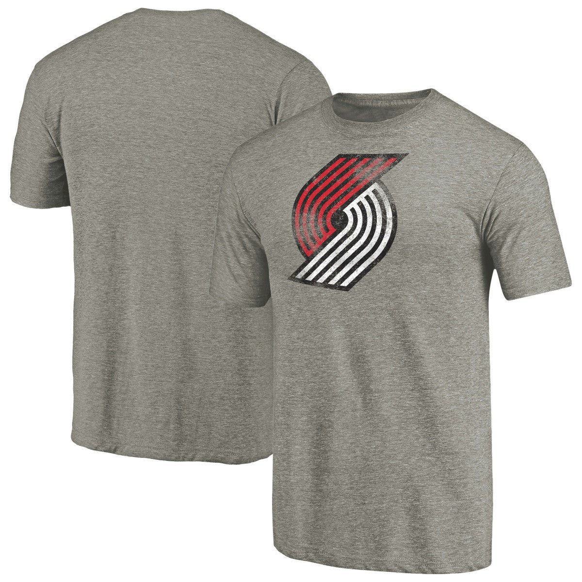 Portland Trail Blazers Distressed Team Logo Tri-Blend T-Shirt