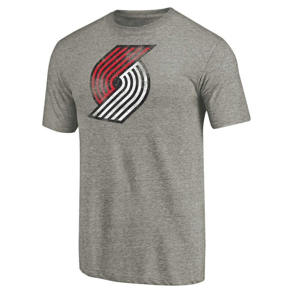 Portland Trail Blazers Distressed Team Logo Tri-Blend T-Shirt