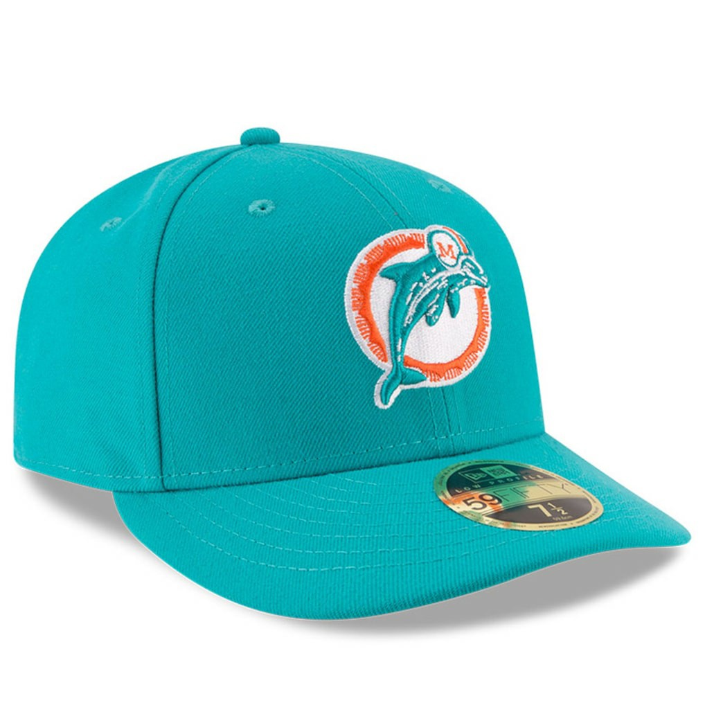 Omaha Throwback Low Profile 59FIFTY Fitted Hat - Miami Dolphins Hats