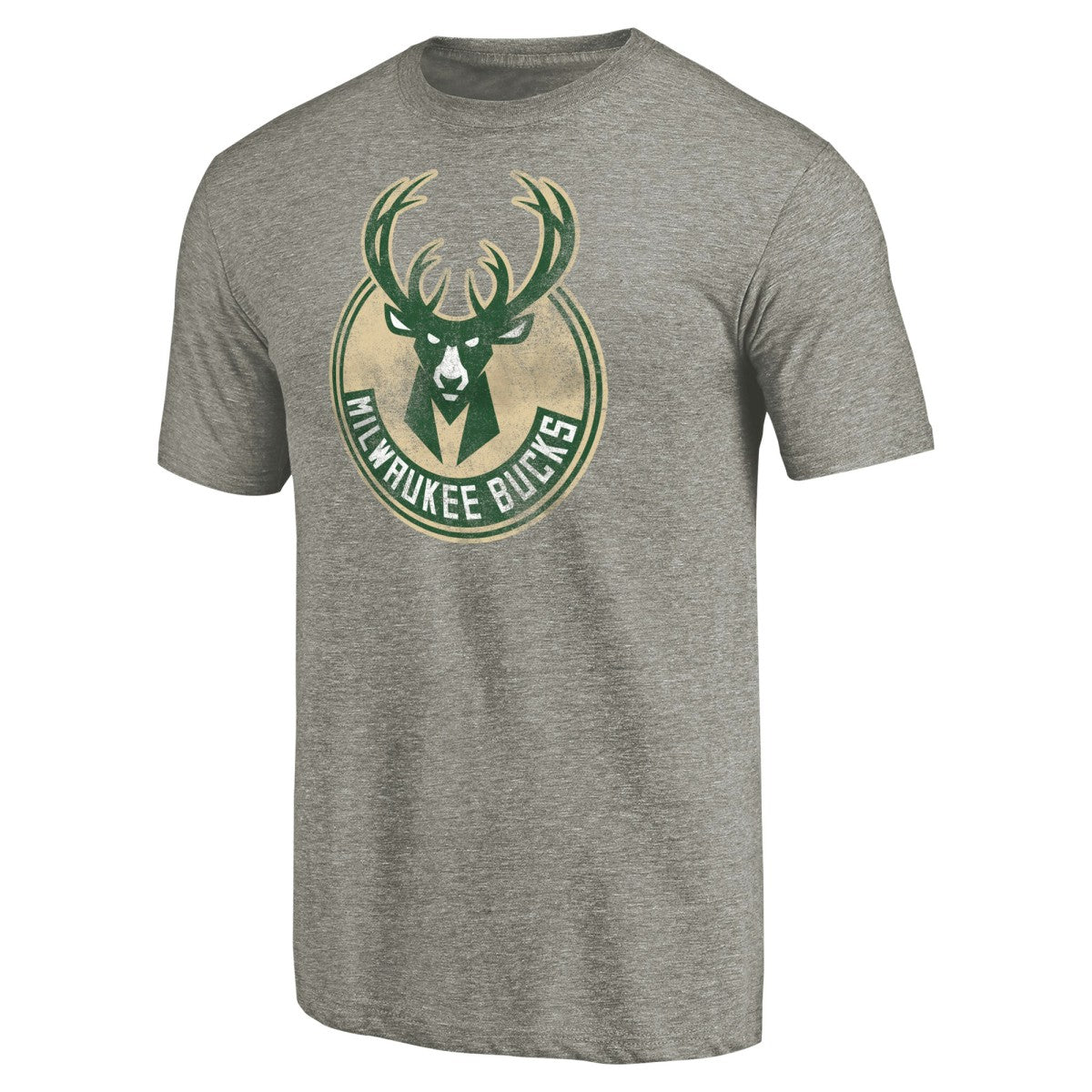 Milwaukee Bucks Distressed Team Logo Tri-Blend T-Shirt