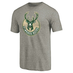 Milwaukee Bucks Distressed Team Logo Tri-Blend T-Shirt