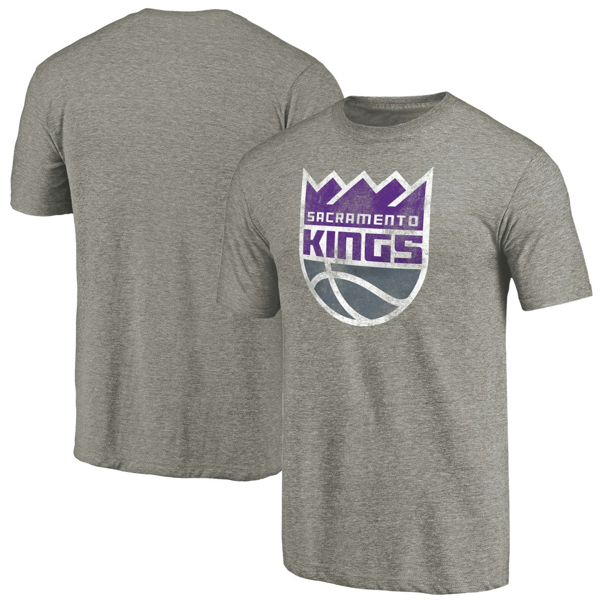 Sacramento Kings Distressed Team Logo Tri-Blend T-Shirt