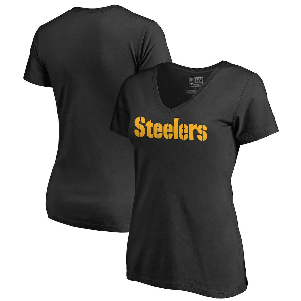 Women's Wordmark V-Neck T-Shirt - Pittsburgh Steelers T-shirts