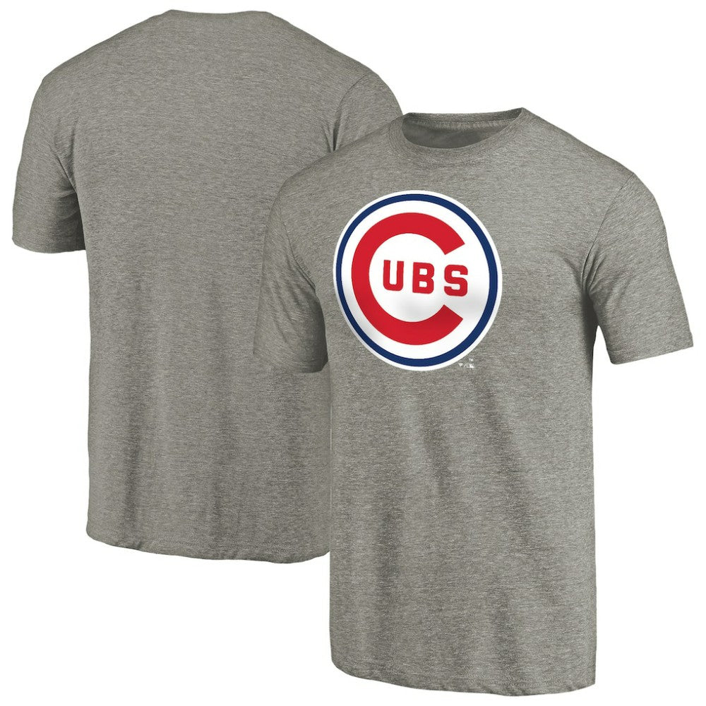 Ash Chicago Cubs Cooperstown Collection Forbes Tri-Blend T-Shirt