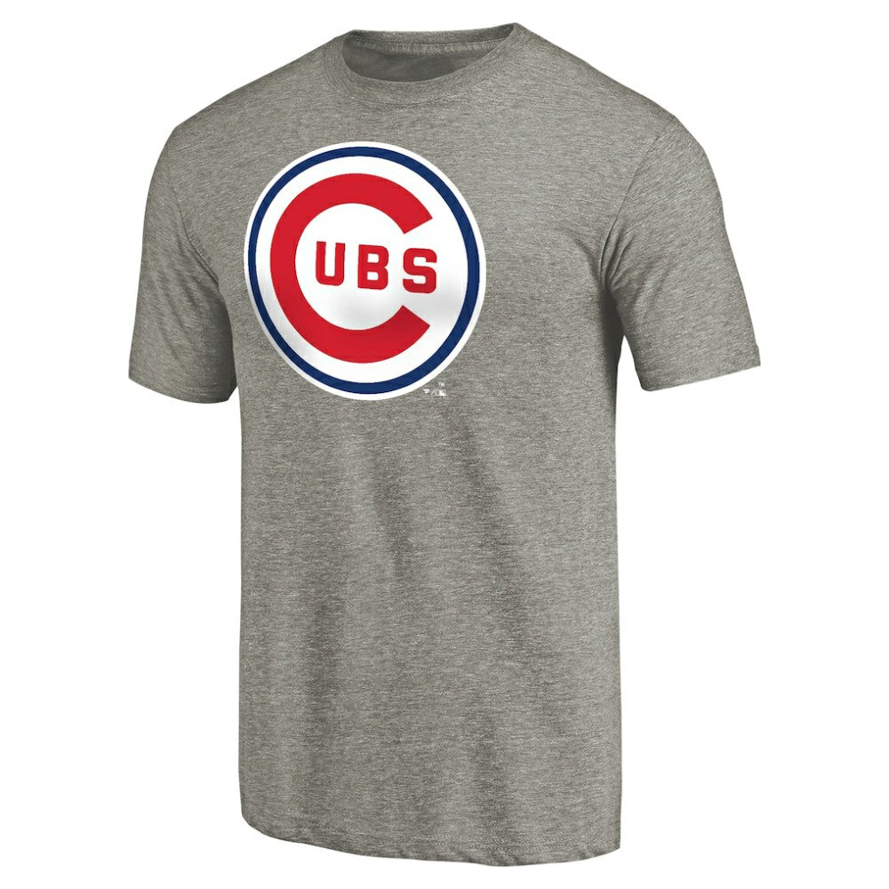 Ash Chicago Cubs Cooperstown Collection Forbes Tri-Blend T-Shirt