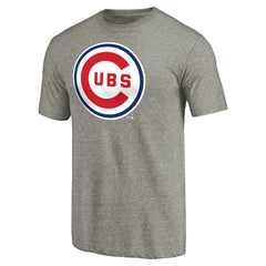 Ash Chicago Cubs Cooperstown Collection Forbes Tri-Blend T-Shirt