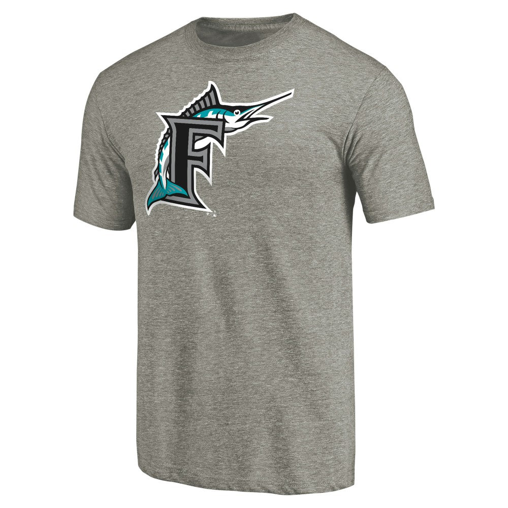 Ash Miami Marlins Cooperstown Collection Forbes Tri-Blend T-Shirt