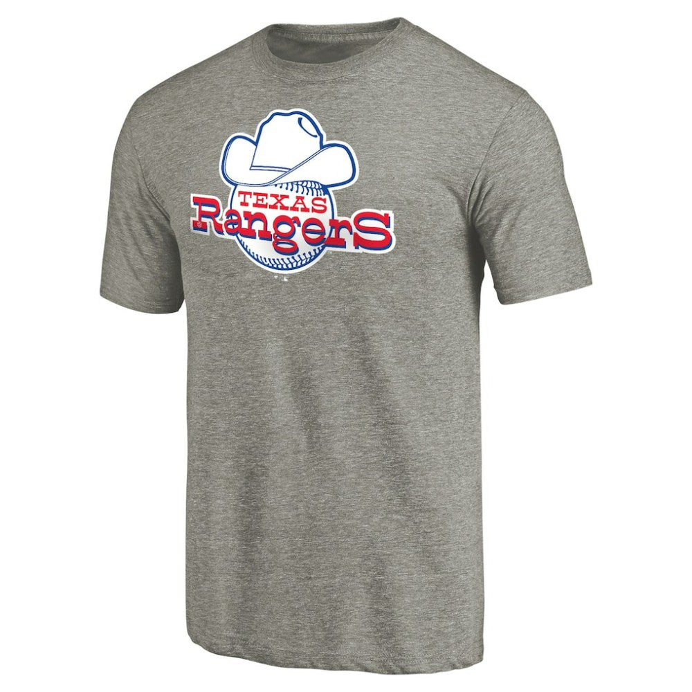 Ash Texas Rangers Cooperstown Collection Forbes Tri-Blend T-Shirt