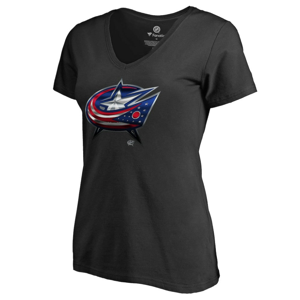 NHL Columbus Blue Jackets Women's Midnight Mascot V-Neck T-Shirt