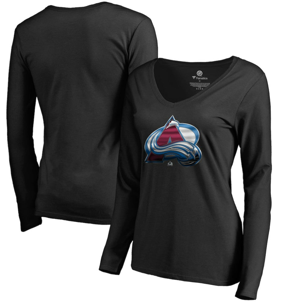 NHL Colorado Avalanche Women's Midnight Mascot Long Sleeve V-Neck T-Shirt