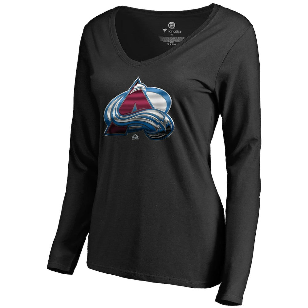 NHL Colorado Avalanche Women's Midnight Mascot Long Sleeve V-Neck T-Shirt