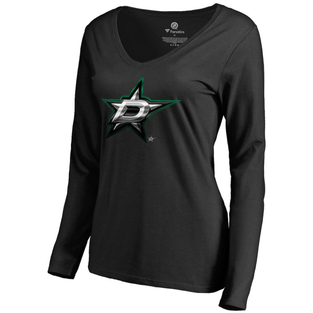 NHL Dallas Stars Women's Midnight Mascot Long Sleeve V-Neck T-Shirt