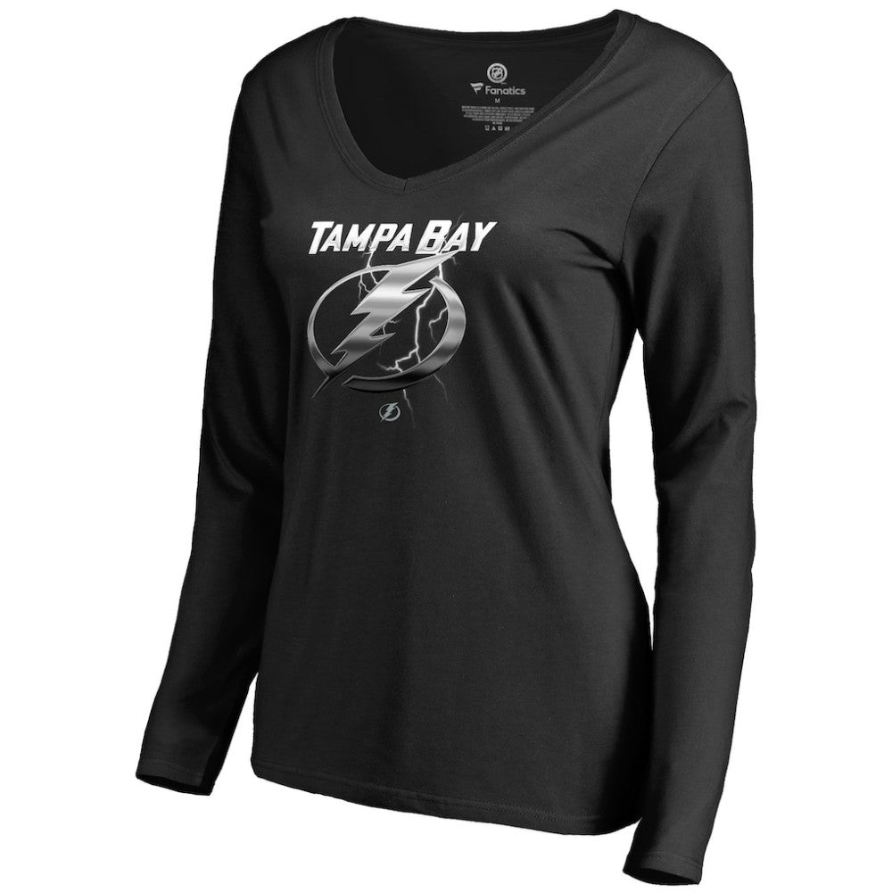 NHL Tampa Bay Lightning Women's Midnight Mascot Long Sleeve V-Neck T-Shirt